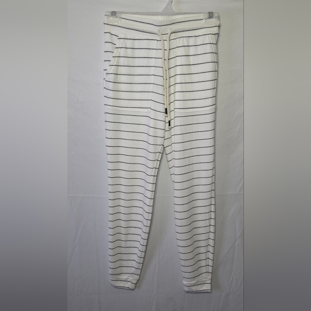 Marine Layer Black/White Stripe Drawstring Women's Jogger Sweatpants Size XS